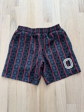 NWOT Youth Overtime Liverpool 23 Black/Red/Grey Patterned Mesh Shorts, Youth M
